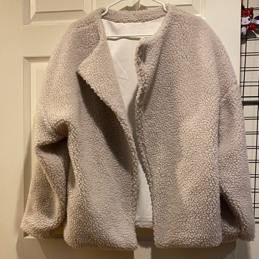 Cream Fuzzy Teddy Coat